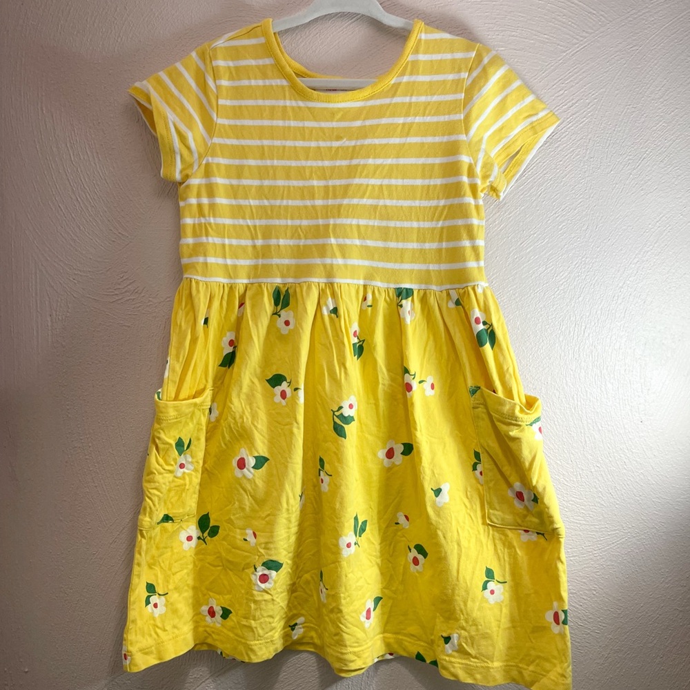 Hanna Andersson Yellow Short Sleeve Floral Sundress